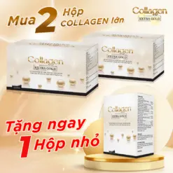 Combo 2 hộp 12 chai Collagen Extra Gold dạng nước 30ml trắng da, mờ nám