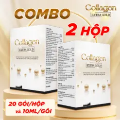 Combo 2 hộp 20 gói Collagen Extra Gold dạng nước 10ml trắng da, mờ nám